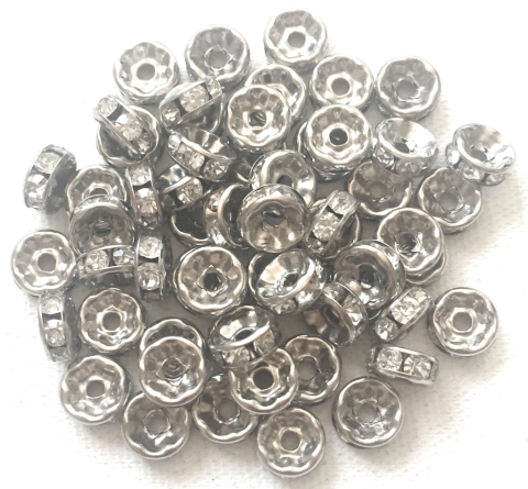 COD 1551 - Rondela de Strass 6mm Prateada - Unidade