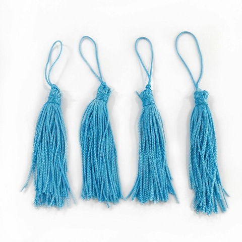 COD 3313 - Tassel de Malha 7,0cm Azul Céu - Unidade