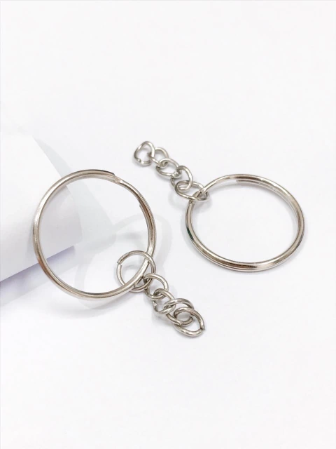 COD 8201 - Argola P/Chaveiro Tipo Italiana 25mm C/Corrente de 2.8cm - 5 Unidades