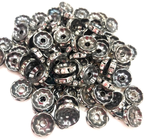 COD 6896 - Rondela de Strass 10mm Grafite - Und