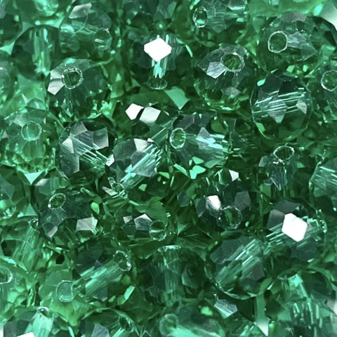 COD 5551 - Cristal 6mm Quartz Verde Esmeralda - Aprox. 90 Pedras