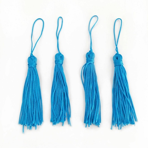 COD 3314 - Tassel de Malha 7,0cm Azul Cobalto - Unidade