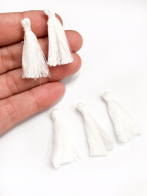 COD 6493 - Franja Tassel 3cm Branco - PAR