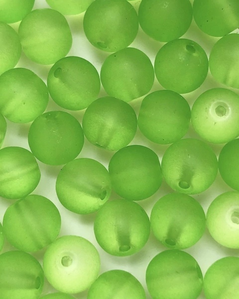 COD 6836 - Contas de Murano 8mm Verde Limão - 25 unidades