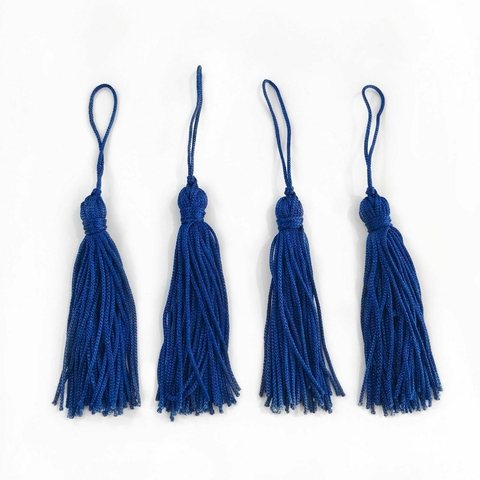 COD 3317 - Tassel de Malha 7,0cm Azul Royal - Unidade