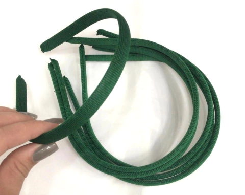 COD 7172 - Tiara Encapada de Tecido 10mm Verde Escuro - Unidade