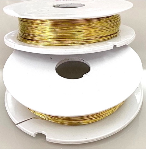 COD 8710 - Fio Metálico (Cooper) Dourado 0.25 - 50 Metros