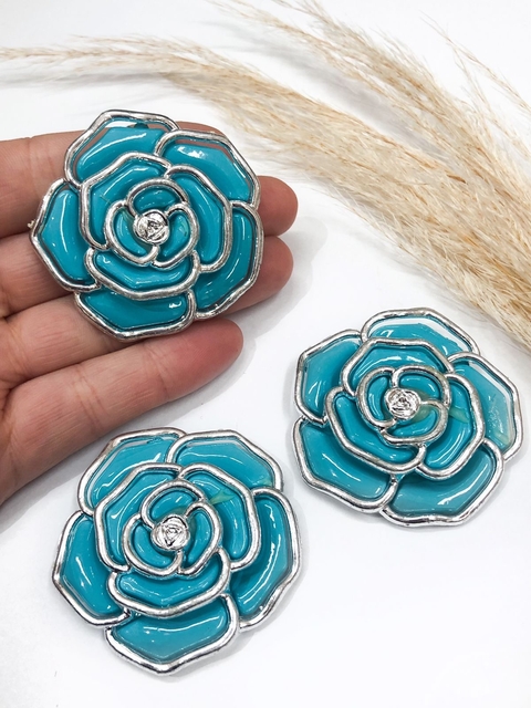 COD 1546 - Aplique de Plástico Flor 2,0x2,0 Tiffany - 2 Unidades