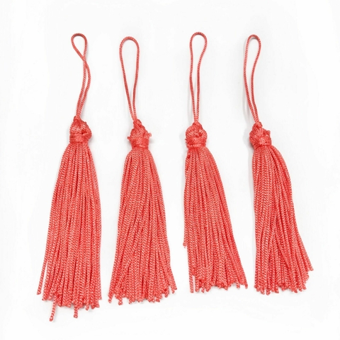 COD 3325 - Tassel de Malha 7,0cm Chiclete Alaranjado -Unidade