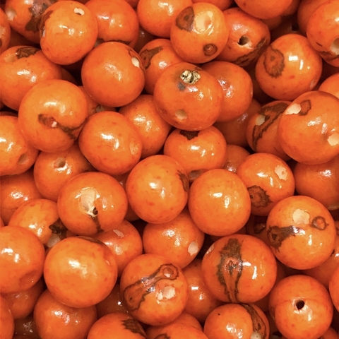 COD 8524 - Semente de Açaí 10mm Laranja - 25 Unidades