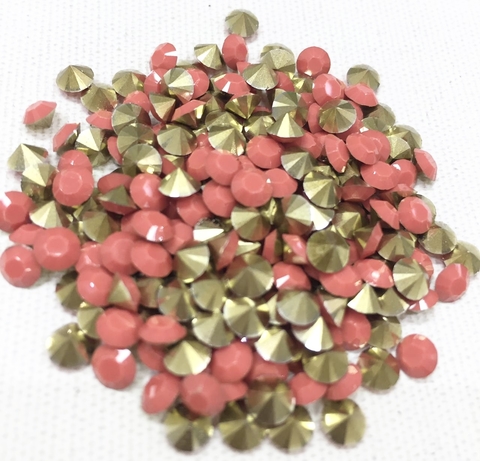 COD 6578 - Pedras de Strass SS20 Coral - Pacote com 10 Pedras