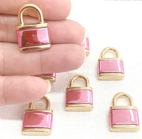 COD 5208 - Pingente Cadeado Pink - Unidade