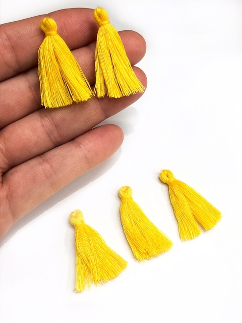 COD 6482 - Franja Tassel 3cm Amarelo - PAR