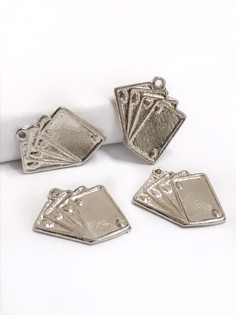 COD 3168 - Pingente Cartas de Baralho 1.8x2.1cm - Unidade
