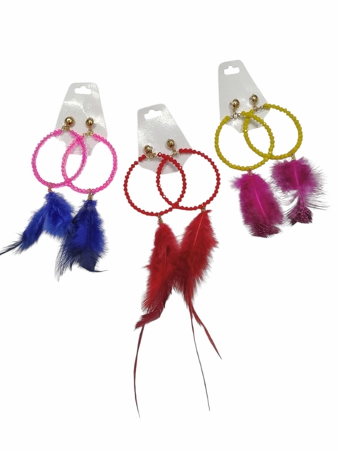 COD PP107 - Argola de Cristal Colors Pena - PAR