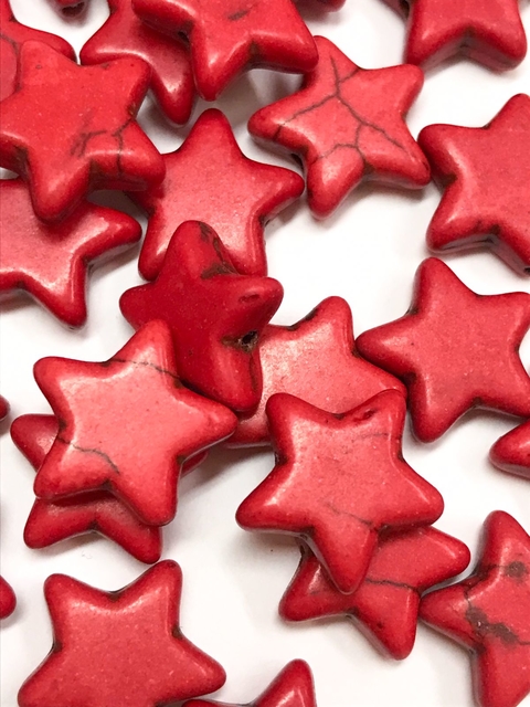 COD 1584 - Estrelas de Howlita Coral 14mm - 5 Unidades