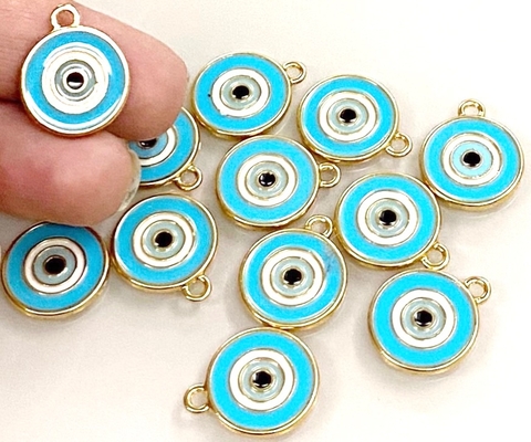 COD 5435 - Pingente Olho Grego 20mm Azul Claro - Unidade