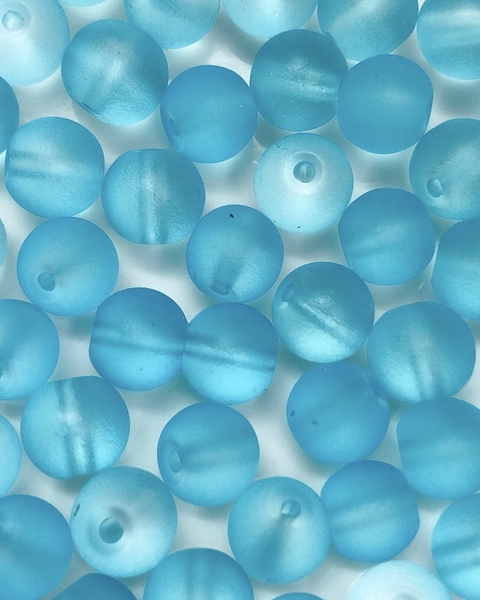 COD 6837 - Conta de Murano 8mm Acqua Blue - 25 unidades