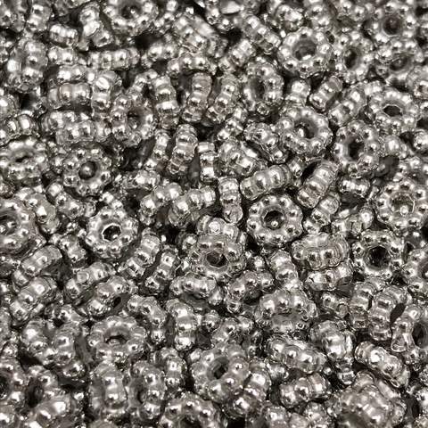 COD 9769 - Abs Florzinha 6mm Prateado - 10 Gramas