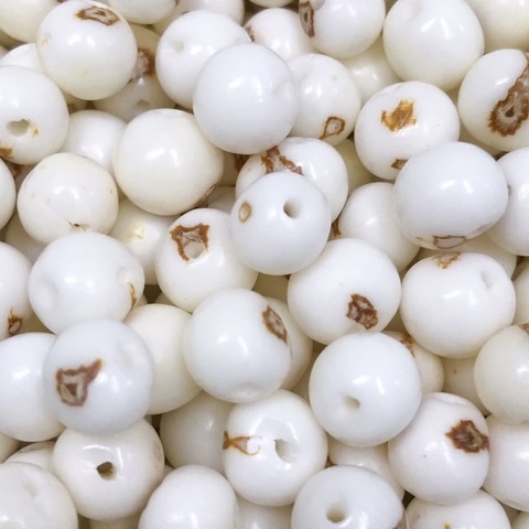 COD 3296 - Semente de Açai 10mm Marfim - 25 unidades