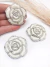 COD 3344 - Aplique de Plástico Flor 2,0x2,0 Prata - 2 Unidades