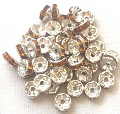 COD 1562 - Rondela De Strass 8mm Laranja - Unidade