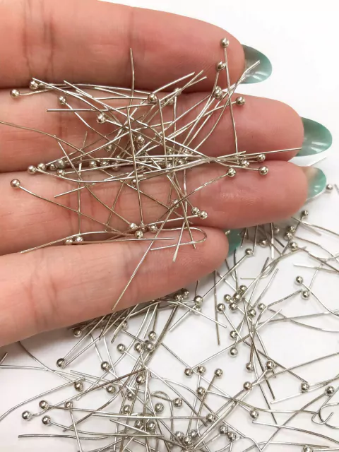 COD 5729 - Alfinete de Bolinha 2.5cm Prateado - 50 unidades