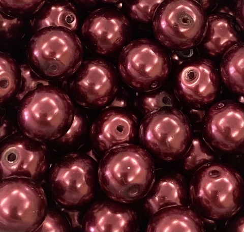 COD 5592 - Pérola de Vidro 10mm Fuchsia - 40 unidades