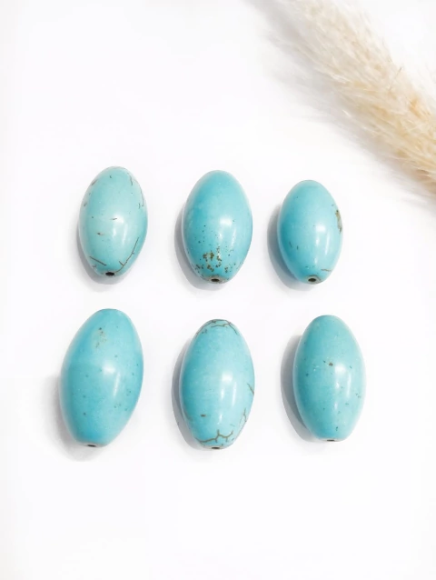 COD 1698 - Pedra Natural Passante 2.4x1.4 Howlita Turquesa - Unidade