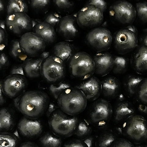 COD 3294 - Semente de Açai 10mm Preto - 25 unidades