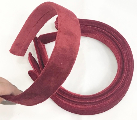COD 7218 - Tiara 30mm de Veludo Marsala - Unidade
