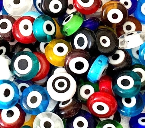 COD 3849 - Olho Grego De Murano 10mm Colorido - 5 unidades