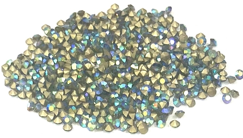 COD 2680 - Pedras de Strass SS12/PP24 Olivine AB - Pacote com 30 Pedras