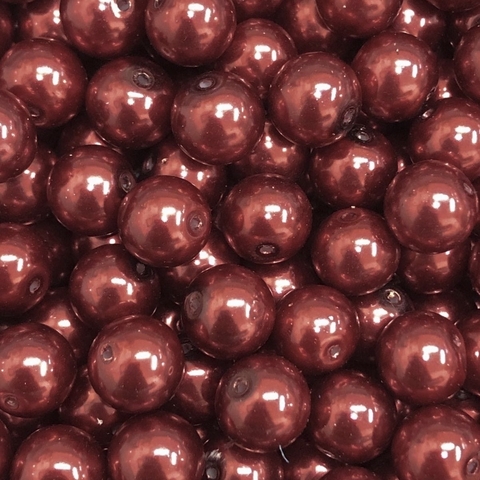 COD 5593 - Pérola de Vidro 10mm Marsala - 40 unidades