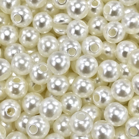 COD 8629 - Pérola de Abs 6mm Creme - 10 Gramas