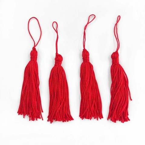 COD 3321 - Tassel de Malha 7,0cm Vermelho - Unidade