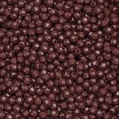 COD 7621 - Contas Acrílicas Facetadas 6mm Marsala - 10 Gramas