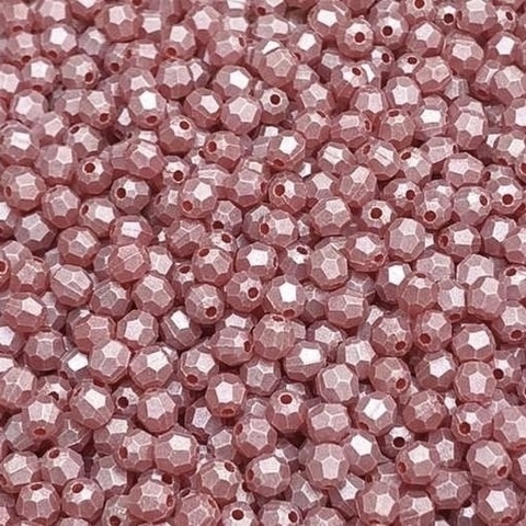 COD 7610 - Contas Facetadas 6mm Rosa Metalizado - 10 Gramas-