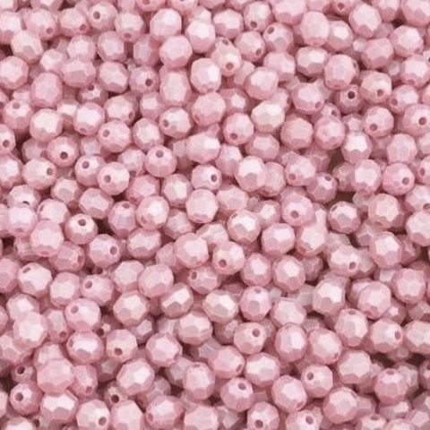 COD 7396 - Contas Acrílicas Facetadas 8mm Rosa - 10 gramas