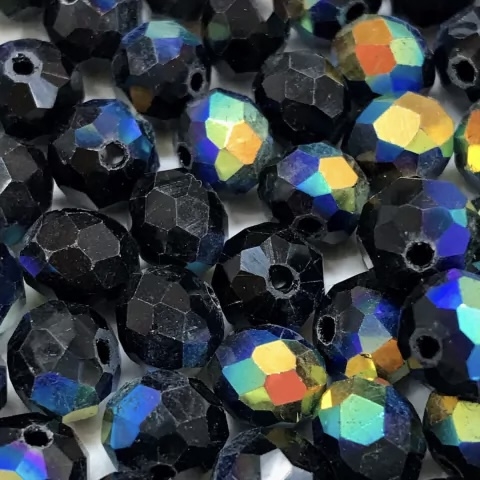 COD 8466 - Cristal 8mm Preto Furta Cor - Aprox. 65 Pedras