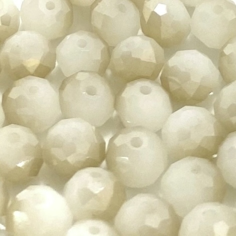 COD 8804 - Cristal 12mm Creme Perolado Irizado - Aprox. 60 Pedras