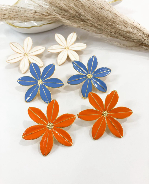 COD PP029 - Brinco Flor Esmaltado - PAR