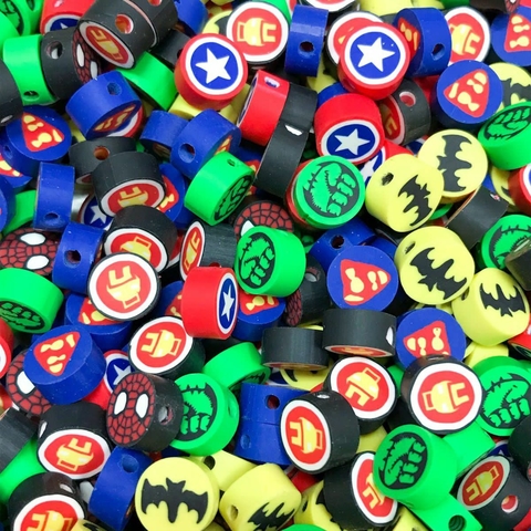COD 8576 - Fimo Passante Heróis - 10 Unidades