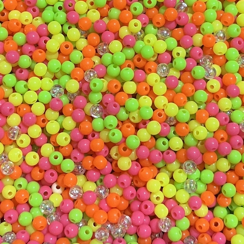 COD 9670 - Mix de Contas 6mm Neon - 20 Gramas
