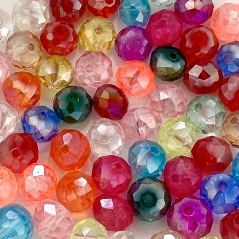 COD 9847 - Cristal de Vidro 8mm Mix Rainbow - Aprox. 65 Pedras
