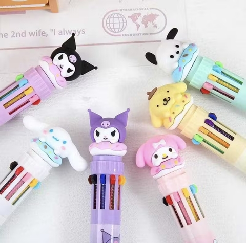 COD PC083 - Caneta 10 Cores Kuromi - Unidade