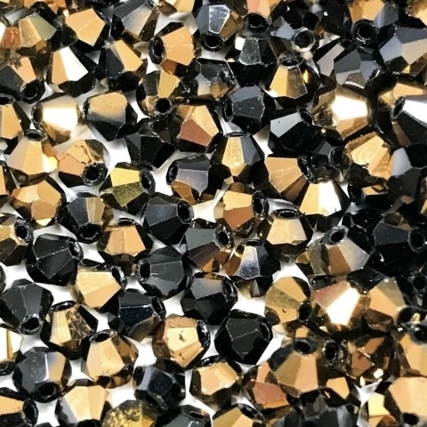COD 3122 - Cristal 4mm Balão Preto Irizado - Aprox. 80 Pedras