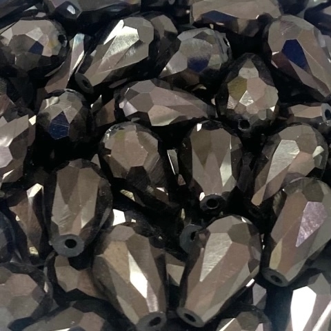 COD 317 - Gota de Cristal 10x15 Preto Amarronzado - 4 Und
