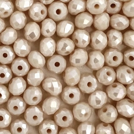 COD 7128 - Cristal 4mm Salmão Rosado Irizado - Aprox. 140 Pedras