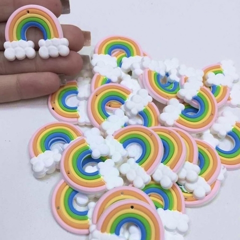 COD 7293 - Pingente Emborrachado 26mm Arco Iris - Unidade